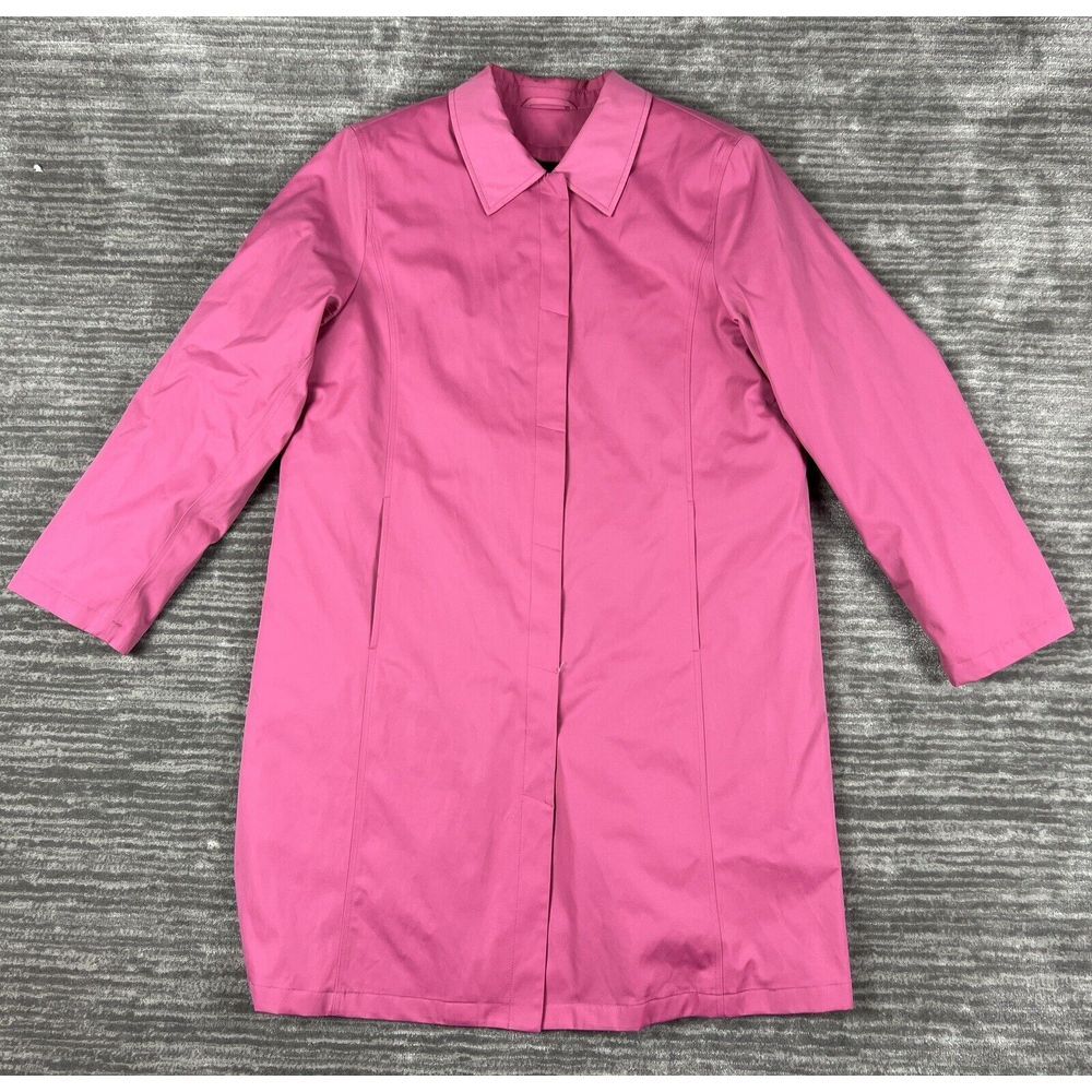 Worthington Jacket Womens Large Pink Long Coat Fleece Removeable Lining Quilted‎